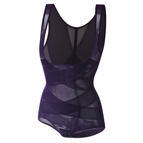 Postpartum one-piece body shaper summer breathable belly slimming underwear women's cross-border thin breast support cross corset