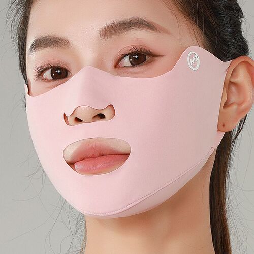 Outdoor sports sun protection mask, running, golf dedicated, ice silk ear loop face mask, reveals mouth and nose, breathable, UV protection