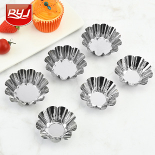 Stainless Steel Cake Cup Creative Lace Baking Egg Tart Jelly Pudding Biscuit Cake Mold