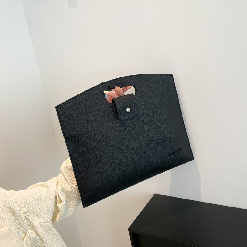 2025 New Solid Color Simple Briefcase Fashion Trendy Clutch Bag Large Capacity Portable File Bag Women's Handbag 2025 New Solid Color Simple Briefcase Fashion Trendy Clutch Bag Large Capacity Portable File Bag Women's Handbag