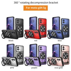 国境を越えたMOTO G84携帯電話ケース、優れた肌の感触の回転スタンド、磁気吸引G54落下防止軍用携帯電話ケース