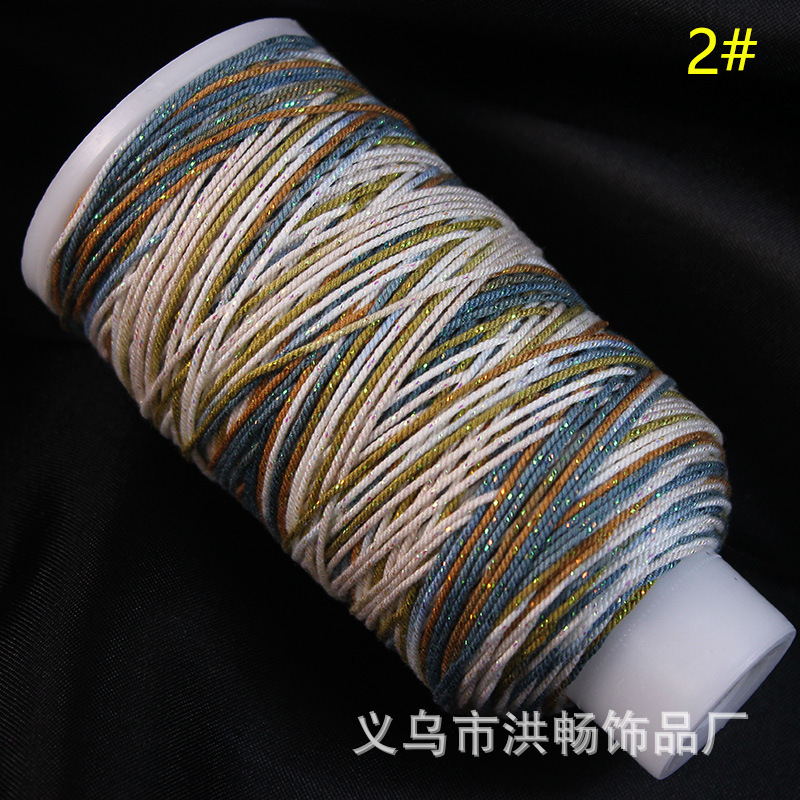 段染手搓棉线加金藏式星空渐变色 diy手工编织项链手链吊坠文玩绳|undefined