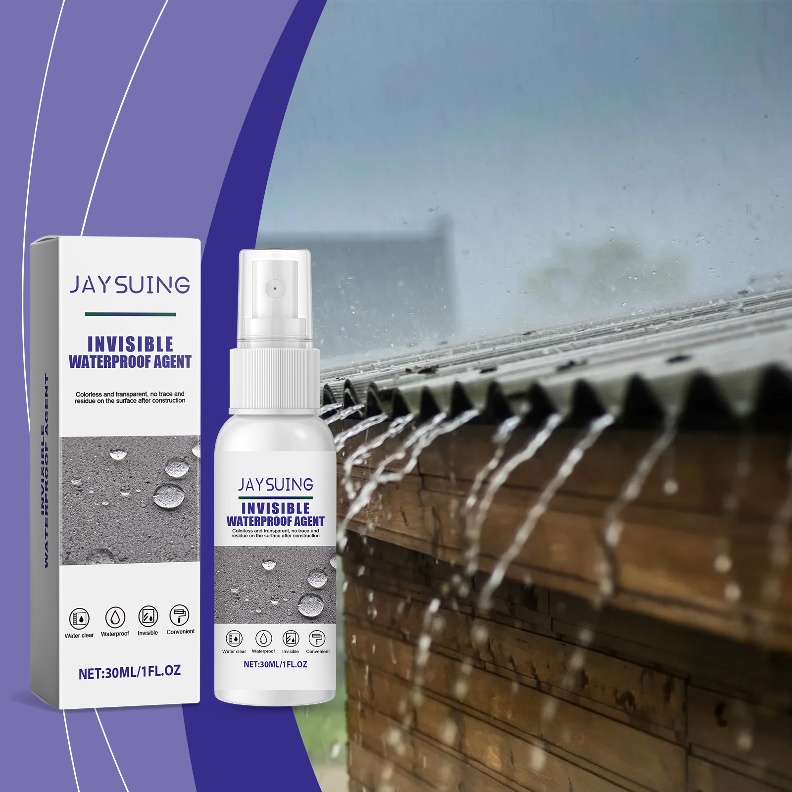 Jaysuing Water-Resistant Spray Invisible Bathroom Nano-Clear Tile Water-Resistant, Anti-Seepage, Easy-Drying Water-Resistant Adhesive