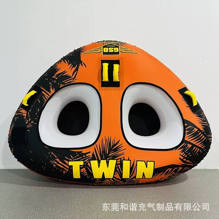 Fábrica de suministro de anillo de tracción de agua de una sola persona, anillo de tracción de esquí de agua de PVC inflado, anillo de tracción de esquí de agua de doble persona