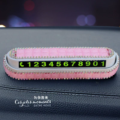 Diamond-Encrusted Temporary Parking Number Plate, Nömrəli dayanma kartı - pink-diamond-can-be-hidden