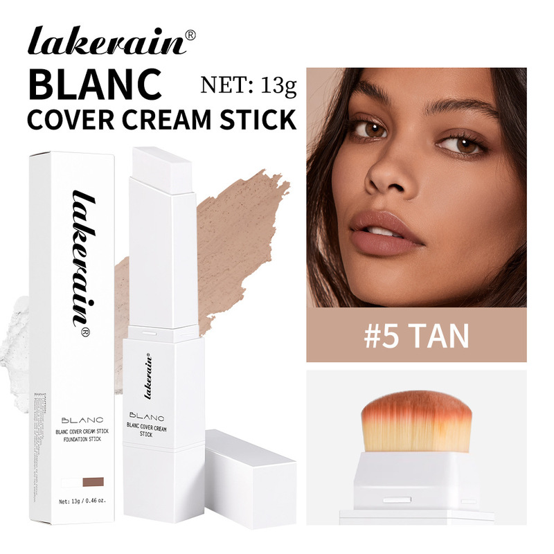跨境lakerain二合一变色粉底棒blanc cover cream stick水润轻薄|undefined