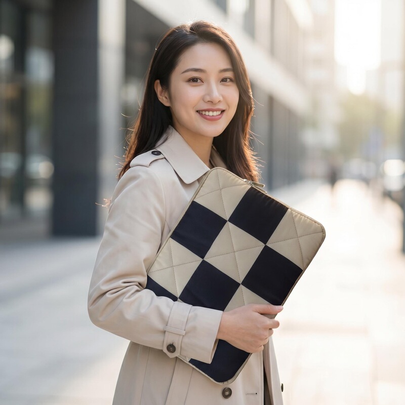 Fashionable Commuter-Style Quilted Patchwork Laptop Sleeve Protective Cover Suitable for Apple Macbook16Pro
