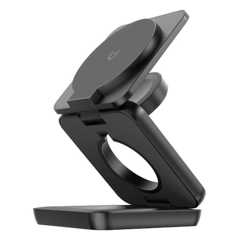 Трансграничная беспроводная зарядная станция "три в одном" с магнитной фиксацией, подходит для беспроводной зарядки Apple, быстрая беспроводная зарядка, складная подставка.