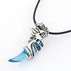 Agate necklace stainless steel, retro fashionable pendant, accessory, Korean style