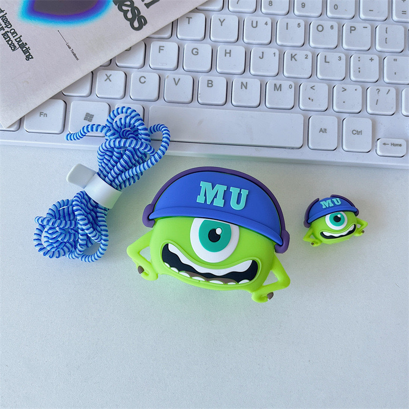 2024 nueva cubierta protectora de cabezal de carga rápida estándar británico de dibujos animados de 20W para cargador de Apple 20WPD plegable de tres enchufes