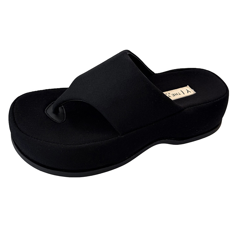 Women's Platform Flip Flops Korean Style Thick Soled Beach Sandals_voghion.com