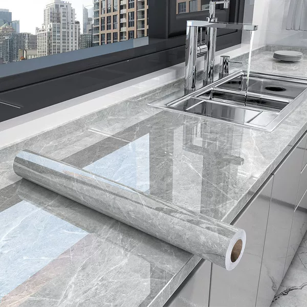 Fanru Galaxy Gray [marble thickened oil-proof sticker]