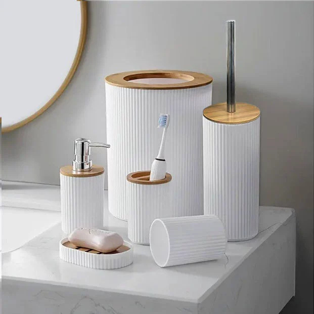 YUFEI conjunto de baño de plástico baño de seis piezas de baño de ventas calientes transfronterizas enjuague doméstico conjunto de cepillo de inodoro