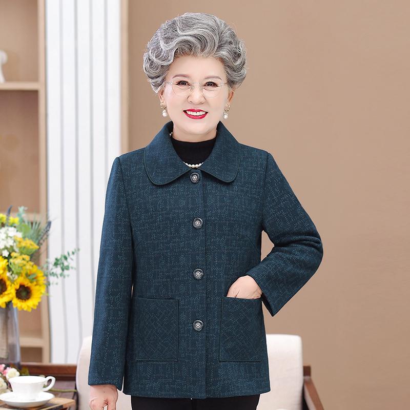 妈妈春秋季婆婆70岁太太上衣老人衣服中老年人女奶奶装秋装外套60|undefined