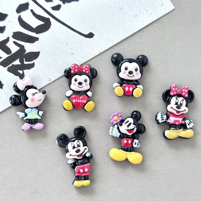 漫画光沢のある花束ミッキーシリーズ diy 樹脂アクセサリー頭飾りヘアピン携帯電話ケース電気自動車ジュエリーパッチ|undefined
