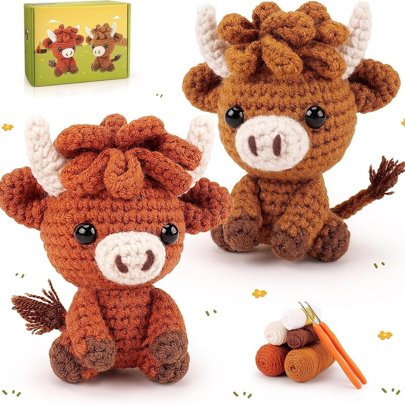 English Crochet Material Bag Hand-Knitted Crochet Bag Doll Wool Animal Cross-Border Hot Selling Crochet Material Bag