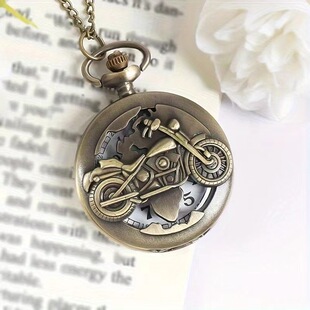 Classic Retro Pocket Watch Simple Digital Face Hanging Chain Student Watch Bronze Student Examination Flip Watch