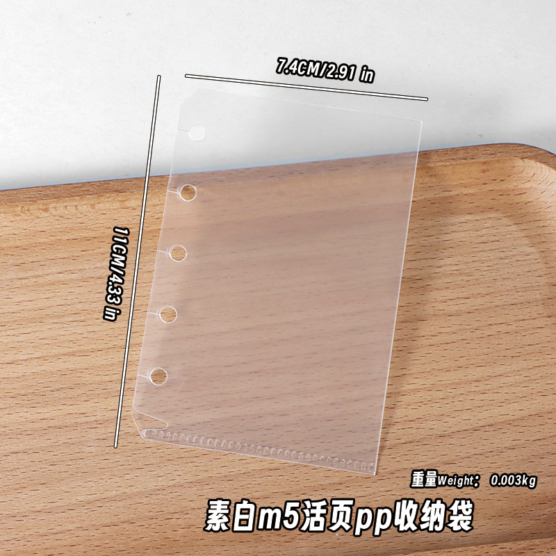 일반 흰색 M5 루스리프 PP 보관 가방