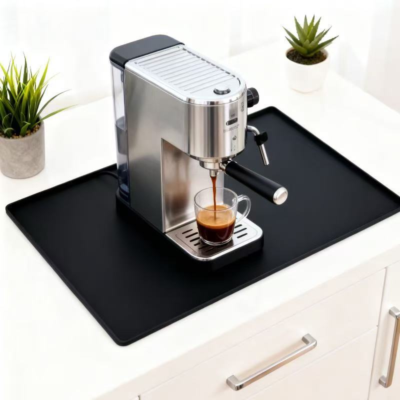 Cross-Border Countertop Protection Mat Household Coffee Machine Silicone Mat Anti-Splash Edge Silicone Placemat Kitchen Tool Mat