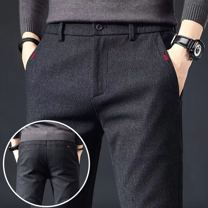 2025 New Pants Autumn and Winter Long Pants Men's Casual Pants Brushed Slim Straight Korean Style Business Fashion Trendy Dress Pants 2025 New Pants Autumn and Winter Long Pants Men's Casual Pants Brushed Slim Straight Korean Style Business Fashion Trendy Dress Pants