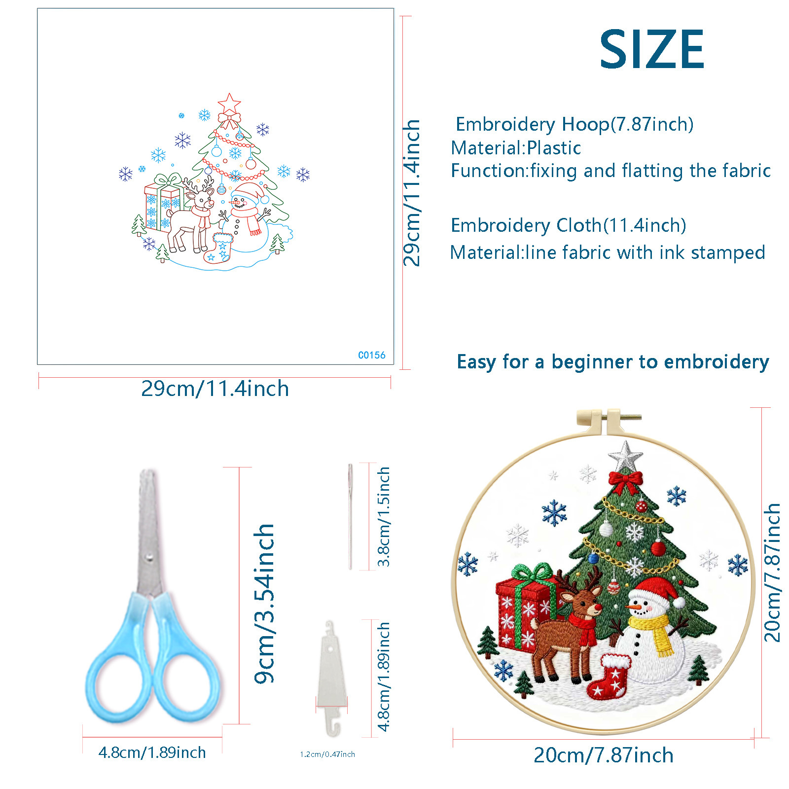 Navidad transfronteriza nuevos colgantes bordados decoración hecha a mano DIY material paquete de árbol de Navidad con regalos fábrica directa