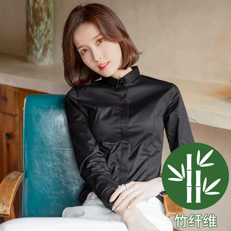 Shufan 竹繊維白シャツ女性のハイエンド長袖 2025 作業服女性のプロフェッショナルシャツ女性|undefined