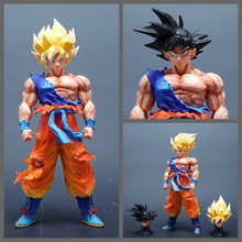 超级赛亚人 JD初超 三头雕 战损 单人物 站姿 模型摆件 盒装手办