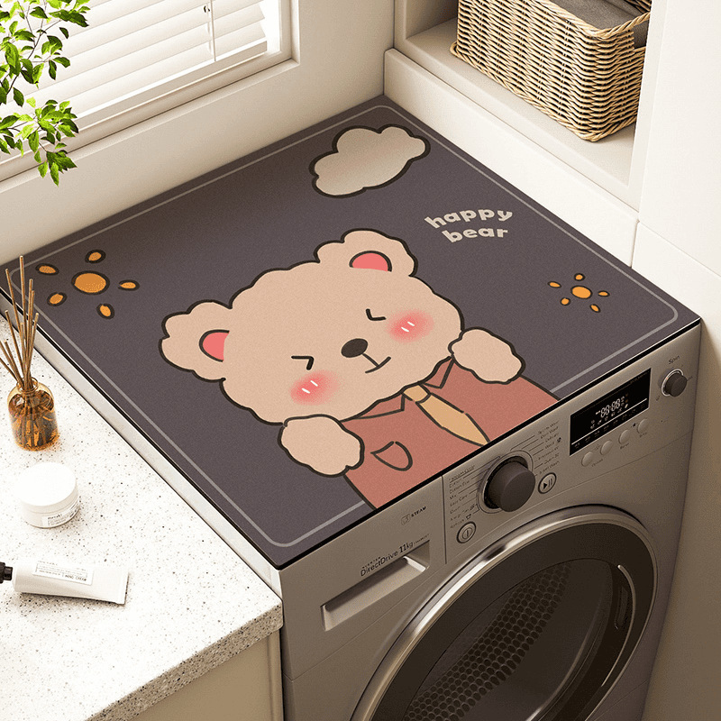 Balcony Drum Washing Machine Cover Pad Cover Cloth Diatom Mud Cover Towel Refrigerator Countertop Protection Mat Absorbent Non-Slip Mat