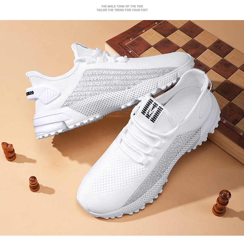 Große Größen Herrenschuhe Neue Marathon-Langstreckenlaufschuhe, atmungsaktive und leichte Laufschuhe Herren Flywoven Mesh Joggingschuhe_voghion.com