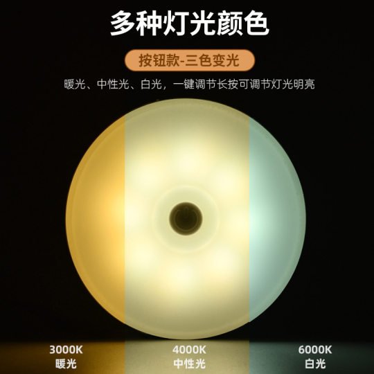 Charging human body induction night light bedside intelligent induction light wardrobe induction light aisle intelligent human body induction light