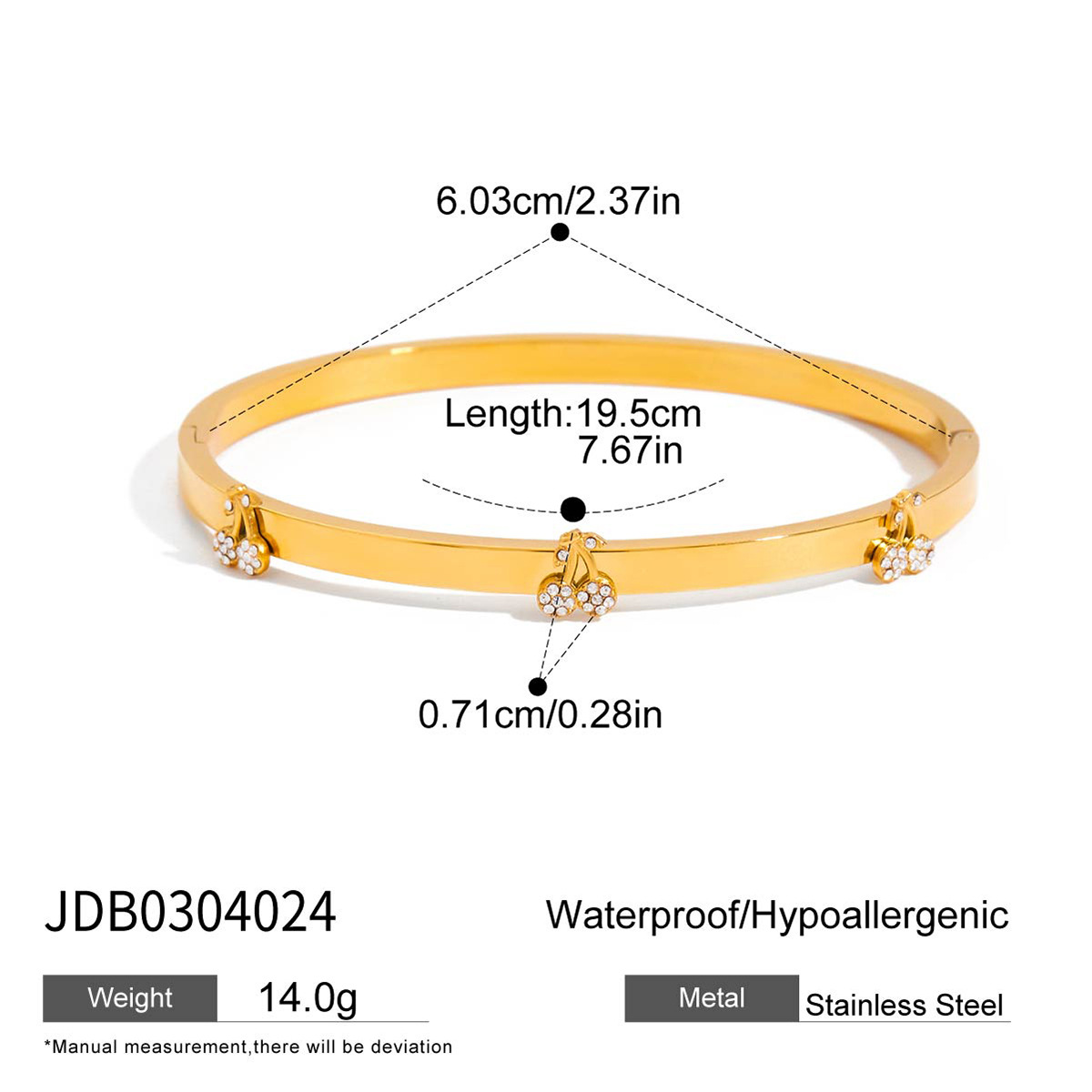 Jeding brazalete con hebilla de diamantes de imitación de acero inoxidable europeo y americano, joyería ligera de lujo de alta gama, joyería de acero de titanio para mujer que no se desvanece, transfronteriza image 9