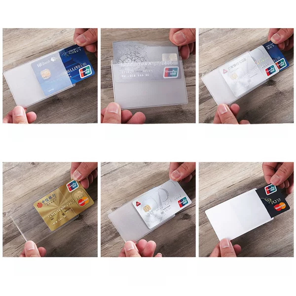 Pvc Transparent Id Card Holder, Bus Card and Id Card Protective Cover, 9*6cm Double-Sided High-Transparency Card Film