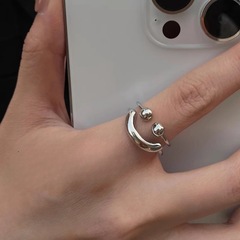 Smiling Metal Ring for Women - Unique Design, High-End, Versatile, Fashionable, Personality, Cool Style, Index Finger Ring