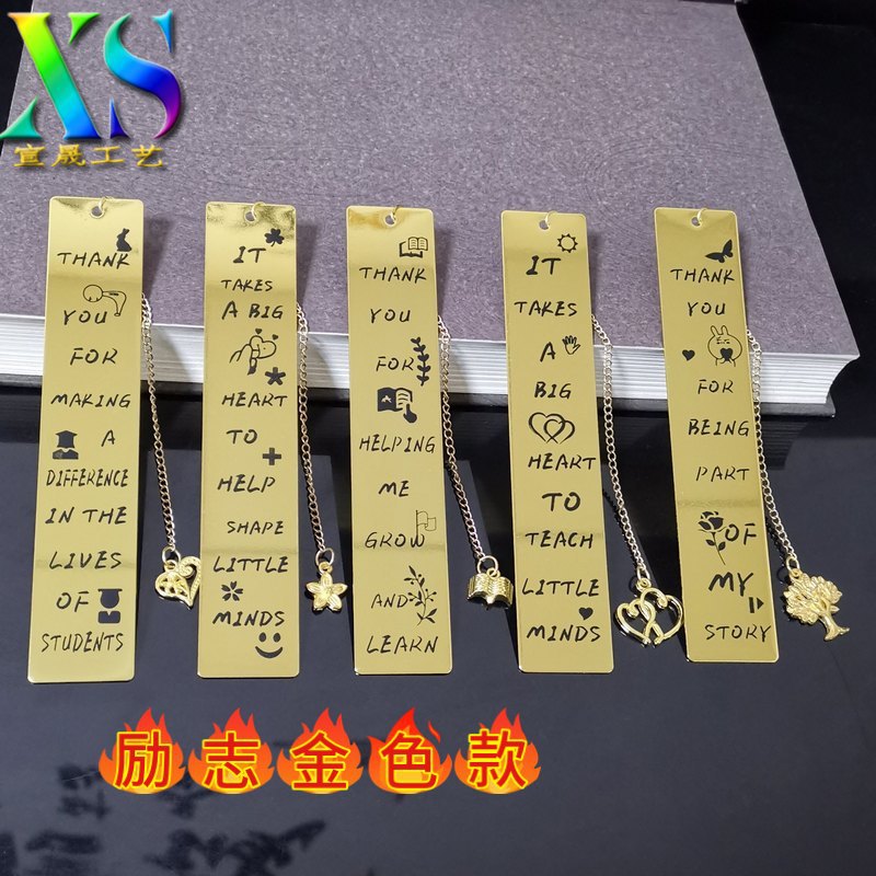 Suministro transfronterizo al por mayor inspirador metal acero inoxidable marcador Inglés carta marcador Sección del maestro letras marcador comercio exterior