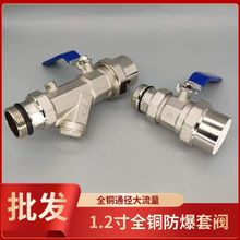 1.2寸地暖分水器过滤器进DN32回水套阀过滤网y型一体大口径过滤器