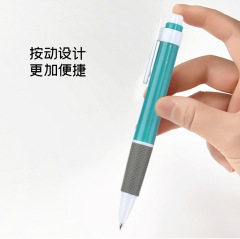 辦公用品 彩色按動塑料圓珠筆子彈頭藍色0.7mm圓珠筆文具批發
