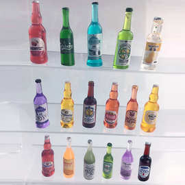 小瓶子微缩迷你仿真树脂diy配件饰品立体酒瓶洋酒白酒微景观摆件