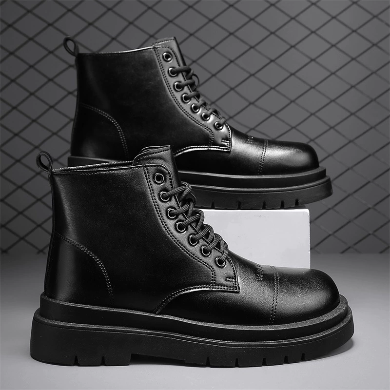 Martin сапоги мужчины осенняя высокая помощь в британском стиле ретро высокие каблуки увеличены на толстом дне
