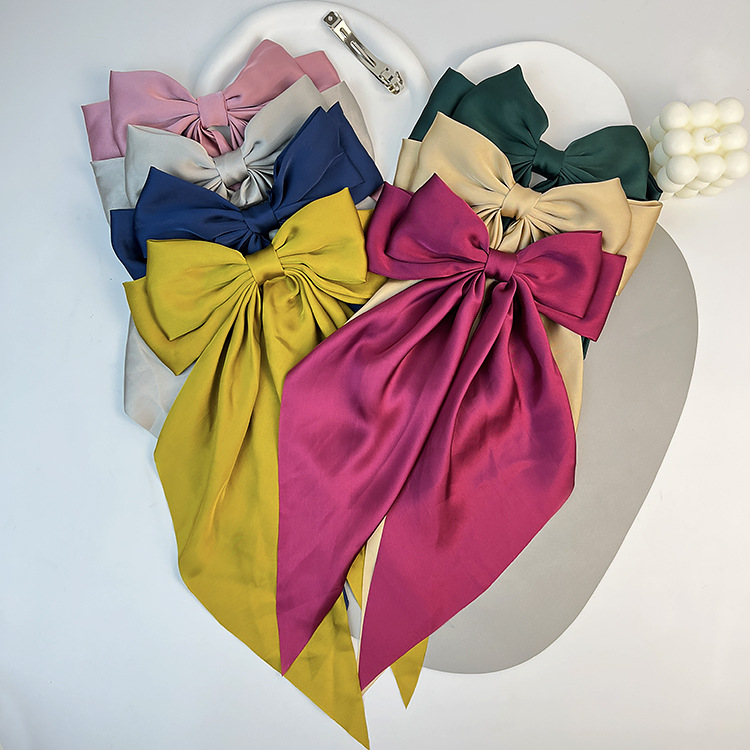 50g Weight Hair Clip Hair Accessories Type 1 Piece Quantity Daily Occasion satin Material Bow Knot Pattern Women's Gender Sweet Style Women's Sweet Bow Knot Satin Hair Clip 5