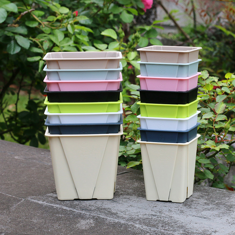 Mi Wei Pot Square Fleshy Plastic Flower Pot Breathable New Style Root-controlled Rose Seedling Pot Hydrangea Clematis Cutting Pot
