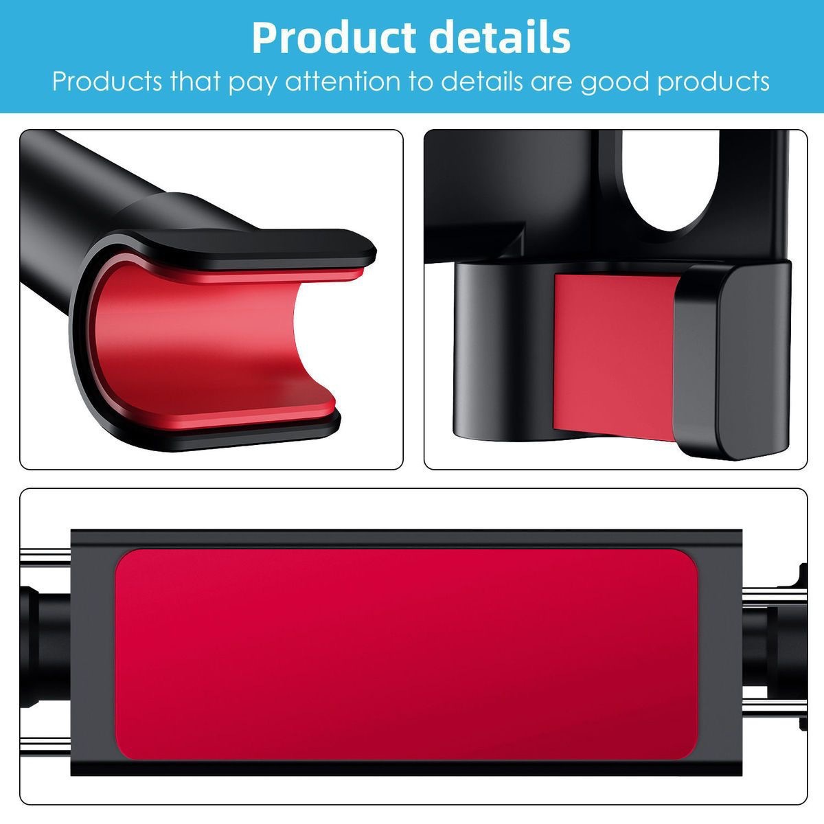 Car-mounted phone and tablet holder for rear seat headrest, multifunctional support for iPad, automotive accessories