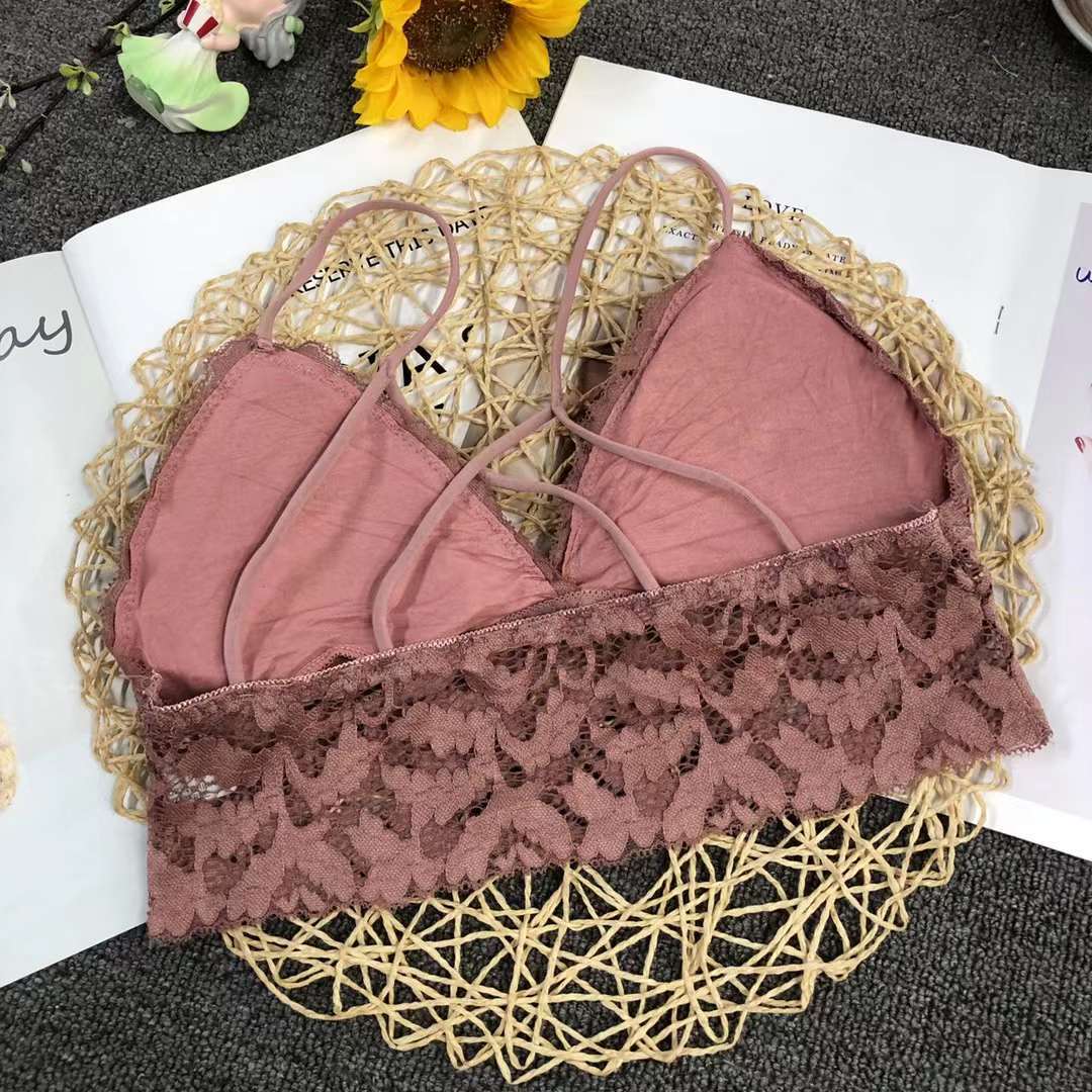 Nuevo cordón elástico de alta calidad belleza espalda chaleco las mujeres inalámbrico sexy sujetador ropa interior deportiva al por mayor