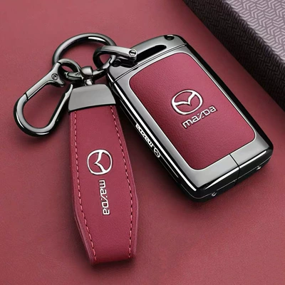 Static Rod/Key Bag Key Cover Mazda 3 - type-c-key-red-leather-rope-buckle-hanging-buckle