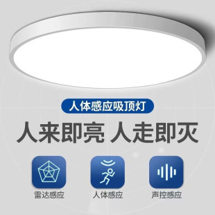Led Sensor Ceiling Light Voice Control Radar Infrared Home Aisle Hotel Corridor Fire Passage Garage Ceiling Light