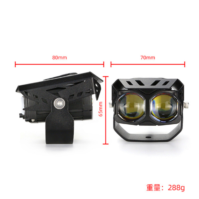 faro de motocicleta de alto brillo LED de dos colores faro de alto alcance y bajo alcance todo en un vehículo todoterreno reformado faro de motocicleta