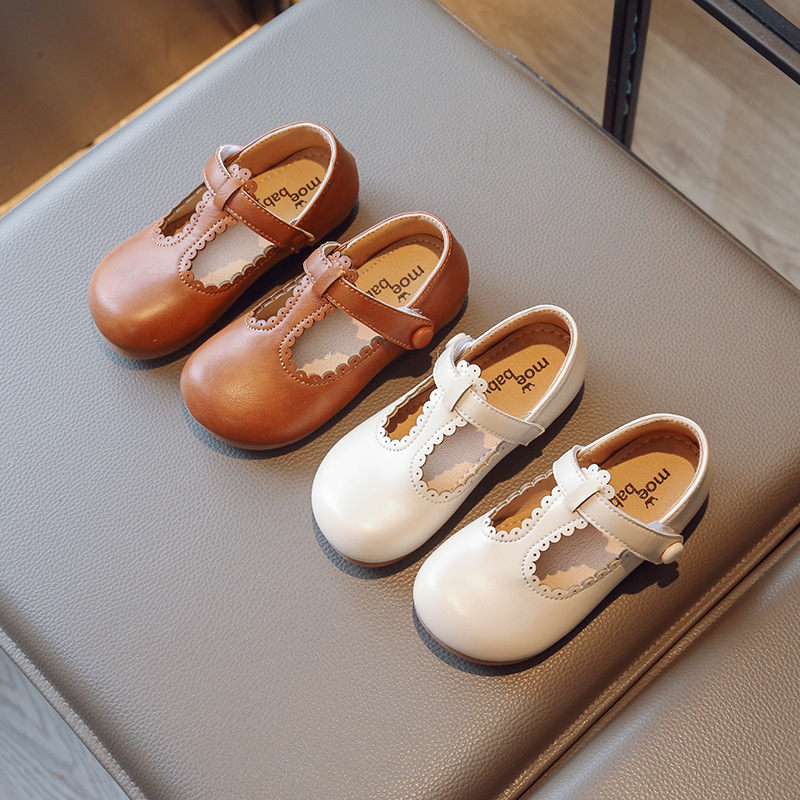 Girls' Leather Shoes 2025 Spring and Autumn Soft Soled Children's Shoes 1-6 Years Old Baby Single Shoes Little Girls Round Toe Children's Princess Shoes