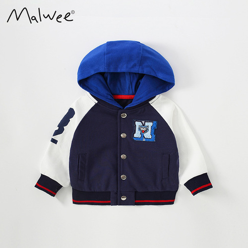 malwee boys' coat spring and autumn new style European and American children's fashion clothes children's wear cardigan handsome top