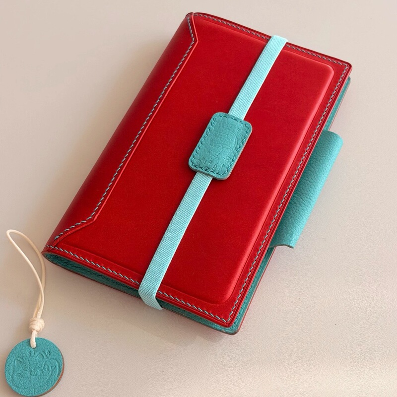 2026 New High-End Color-Blocking A6 Loose-Leaf Notebook Cover, Simple Student Planner, Diary, Portable Notepad