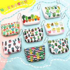 Cross-border cactus storage PU coin purse creative cartoon fashion small bag headphone key coin women's wallet