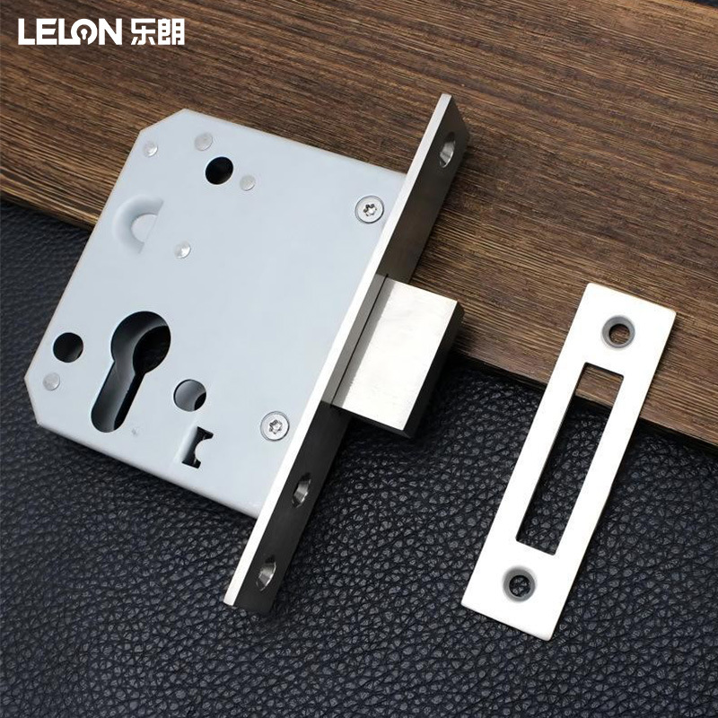 Acero inoxidable estándar europeo 304 cuerpo de cerradura de canal 55 margen unilateral cuerpo de cerradura de lengua puerta de fuego puerta de bomberos cuerpo de cerradura de tubo de pozo